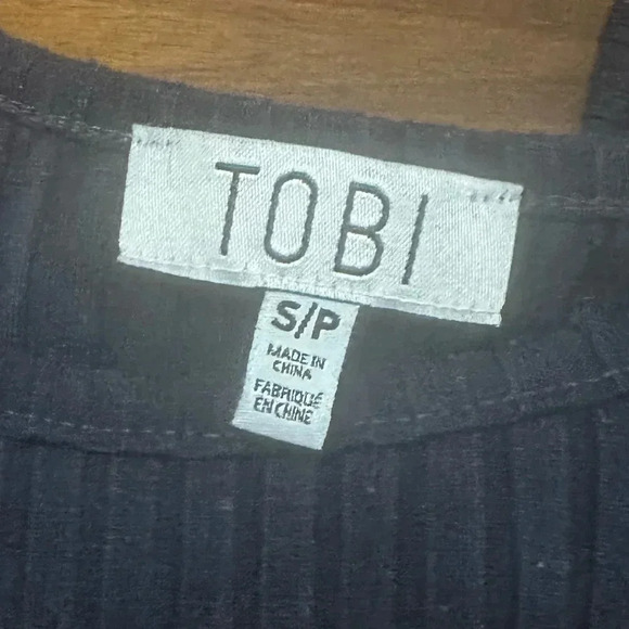 TOBI Dare Devil Cut Out Ribbed Navy Midi Length Dress // Size Small - Picture 5 of 5